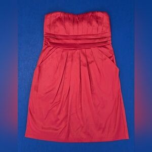 Wishes Wishes Wishes Strapless Coral Red Dress